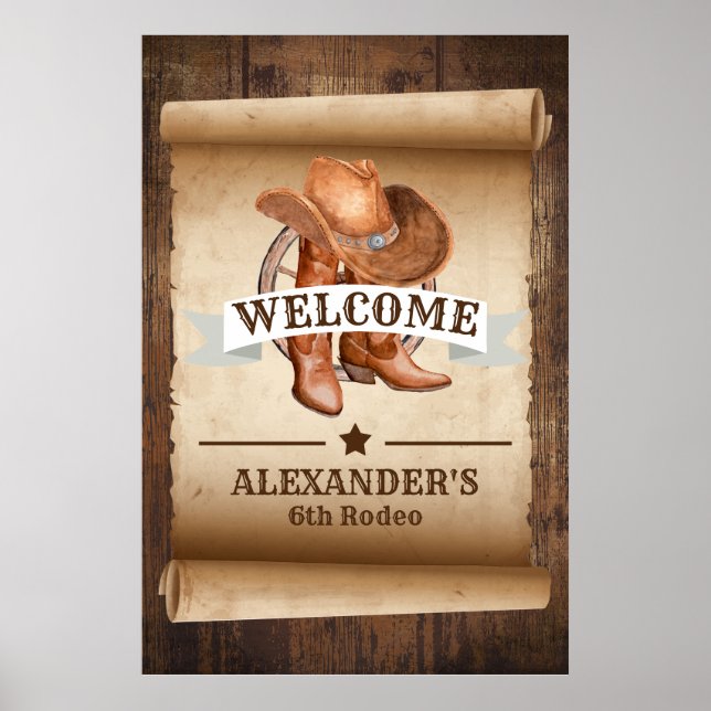 Bienvenue Western Country Boots Poster (Devant)