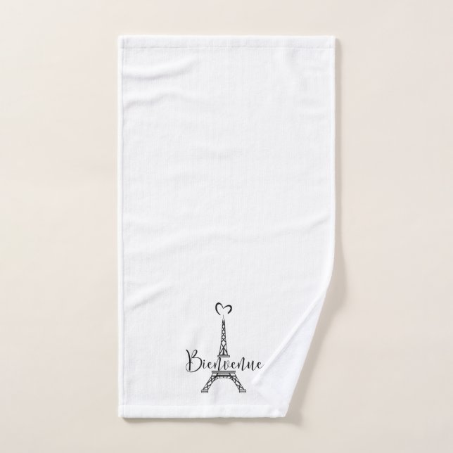 "Bienvenue" (Willkommen auf Französisch) Badhandtuch Set (Handtuch)