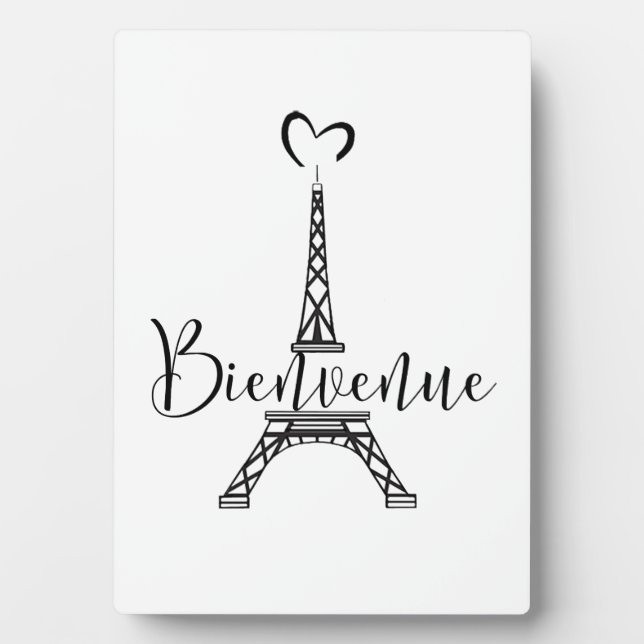 "Bienvenue" (Willkommen auf Französisch) Plaque Fotoplatte (Vorderseite)