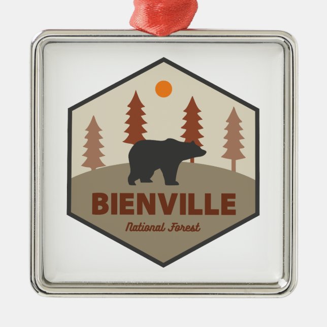 Bienville National Forest Bear Ornament Aus Metall (Vorne)