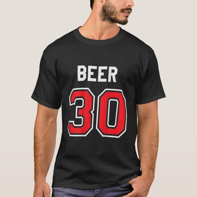 Bier 30 Athlete Uniform Jersey Funny Gag Gift Joke T-Shirt (Vorderseite)