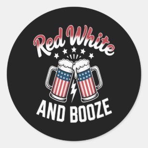 Bier 4. Juli, Patriotische Party Runder Aufkleber