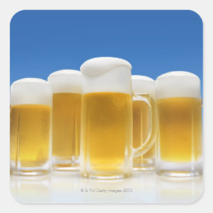 Bier 6 quadratischer aufkleber