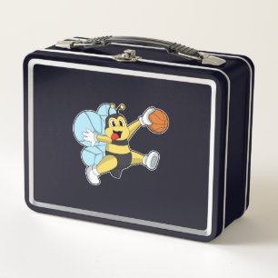 Bier als Basketballspieler mit Basketball Metall Brotdose