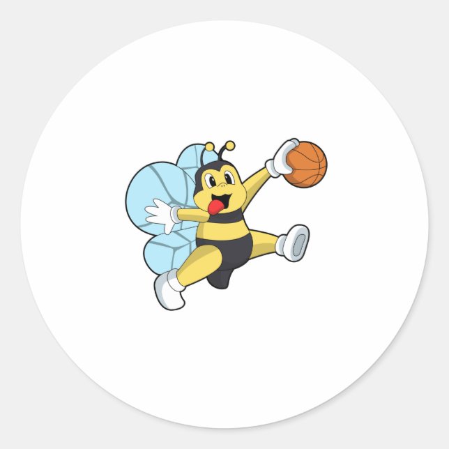 Bier als Basketballspieler mit Basketball Runder Aufkleber (Vorderseite)