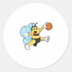 Bier als Basketballspieler mit Basketball Runder Aufkleber