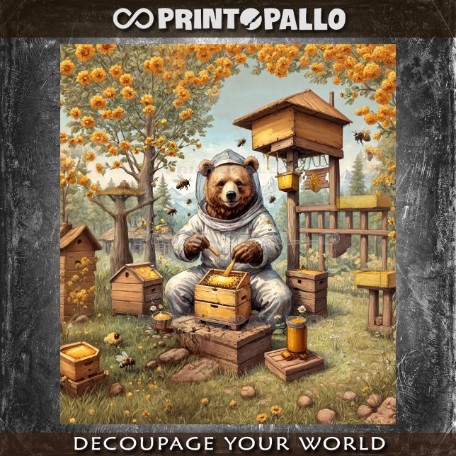 Bier als Imker mit Bienen Seidenpapier (Von Creator hochgeladen)