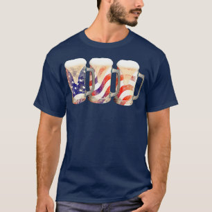 Bier American Flag 4. Juli Labour Day T-Shirt