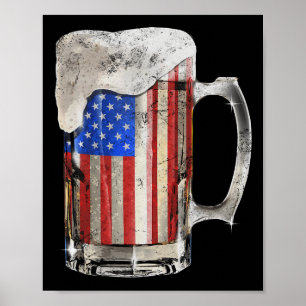 Bier American Flag 4. Juli USA trinken Party Poster