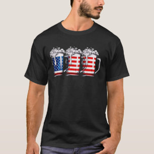 Bier American Flag T Shirt 4. Juli Männer Frauen