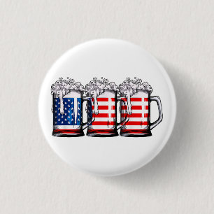 Bier Amerikanische Flagge 4. Juli Männer Frauen Me Button