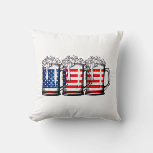 Bier Amerikanische Flagge 4. Juli Männer Frauen Me Kissen