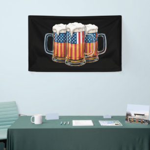 Bier Amerikanische Flagge 4. Juli Merica Trinken U Banner