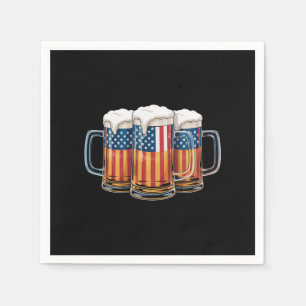 Bier Amerikanische Flagge 4. Juli Merica Trinken U Serviette