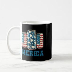 Bier Amerikanische Flagge Lustig 4. Juli Merica US Kaffeetasse