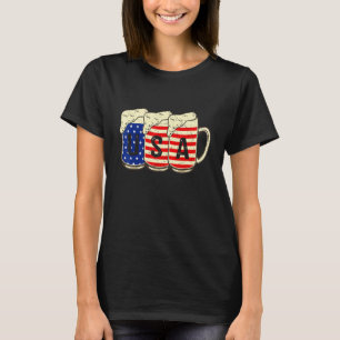 Bier Amerikanische Flagge trinken 4. Juli Männer F T-Shirt