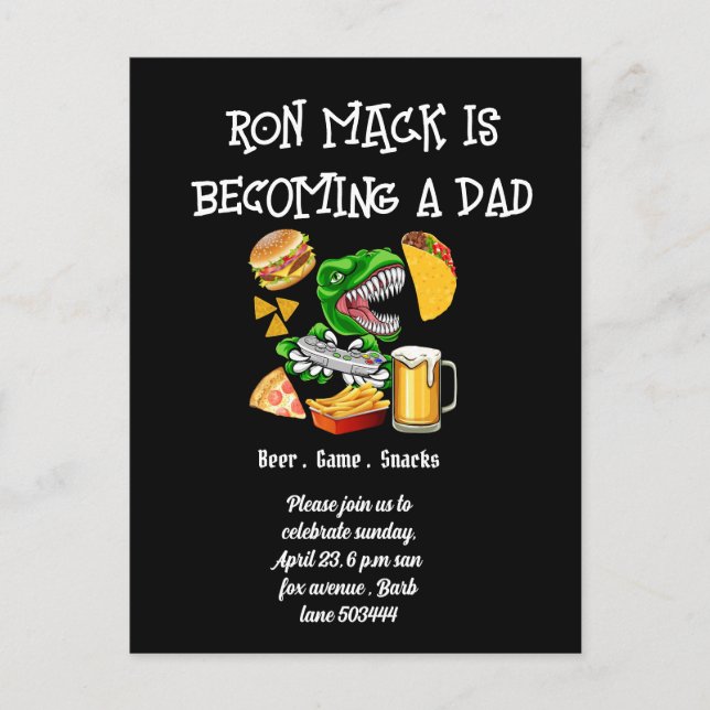 Bier-Babydusche Dadchelor-Party Einladung Postkarte (Vorderseite)