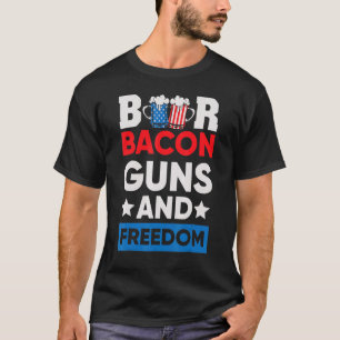 Bier Bacon and Freedom 4. Juli T-Shirt