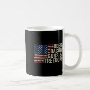Bier Bacon Waffen & Dom - Bbq Vintage USA-Flag Kaffeetasse