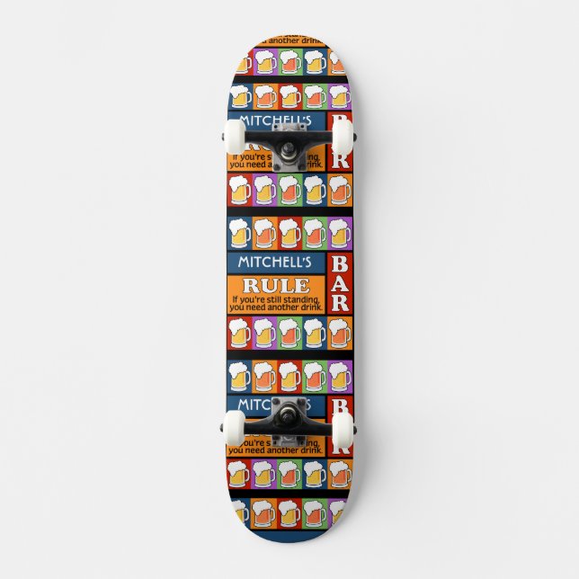 BIER Bar Pop Art INDIVIDUELLE NAME Skateboards (Vorderseite)