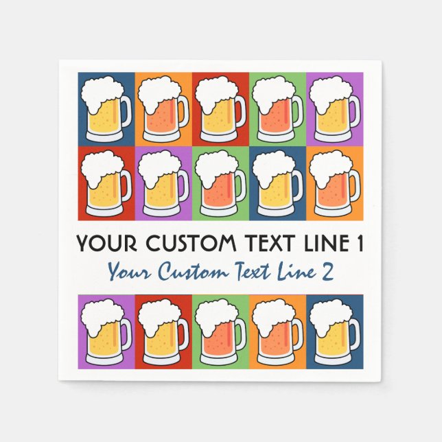 BIER Bar Pop Art individuelle Papierservietten (Vorderseite)