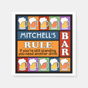 BIER Bar-Pop-Kunst NAME-Papierservietten Serviette