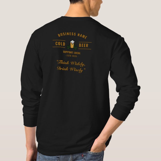 Bier-Barkeeper Beruflich | Elegant Gold T-S T-Shirt (Rückseite)
