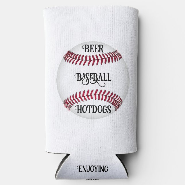 Bier, Baseball, Hotdogs können kühlen Selters Dosenkühler (Vorderseite)
