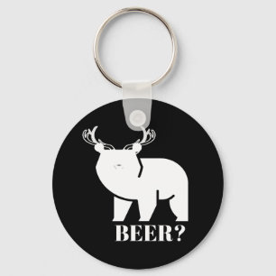 BIER? Bear Deer Funny Sarcastic Novelty Schlüsselanhänger