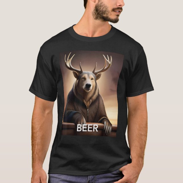 Bier Bear Deer T-Shirt (Vorderseite)