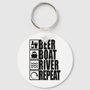 Bier Boot Fluss Wiederholung Trinken Fluss Leben  Schlüsselanhänger