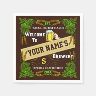 Bier Brauerei Personalisiert Name Hopfen Gerste B Serviette