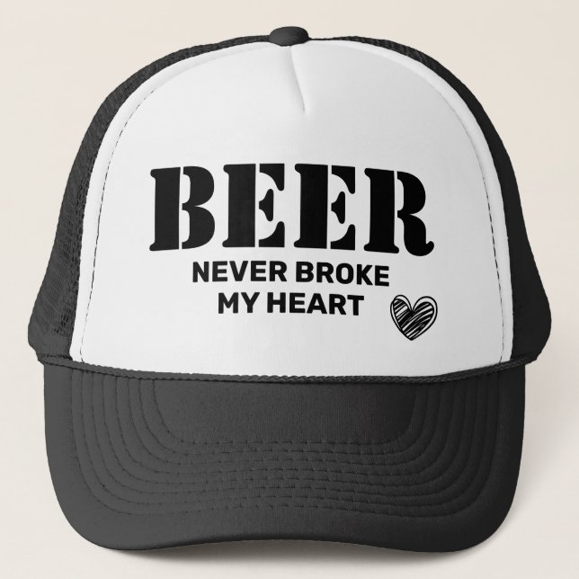 Bier Broke nie mein Herz Trucker Hut Truckerkappe (Vorderseite)