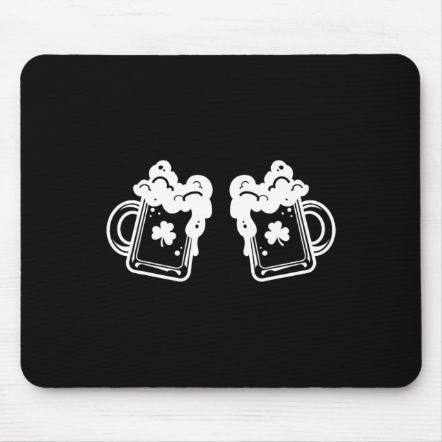 Bier Brust Drinken Lover St Patricks Irish Clov Mousepad (Vorne)