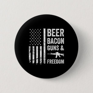 Bier Bycon Guns and Freedom - US Grillen American Button