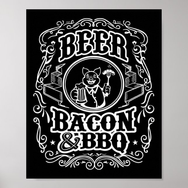 Bier Bycon und Grillen Poster (Vorne)