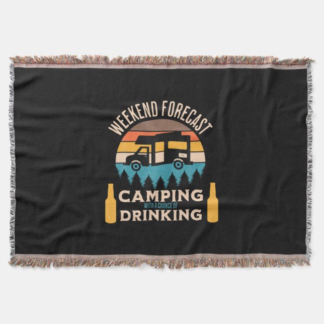 Bier Camping mit Bier zum Geburtstag Decke (Vorderseite)