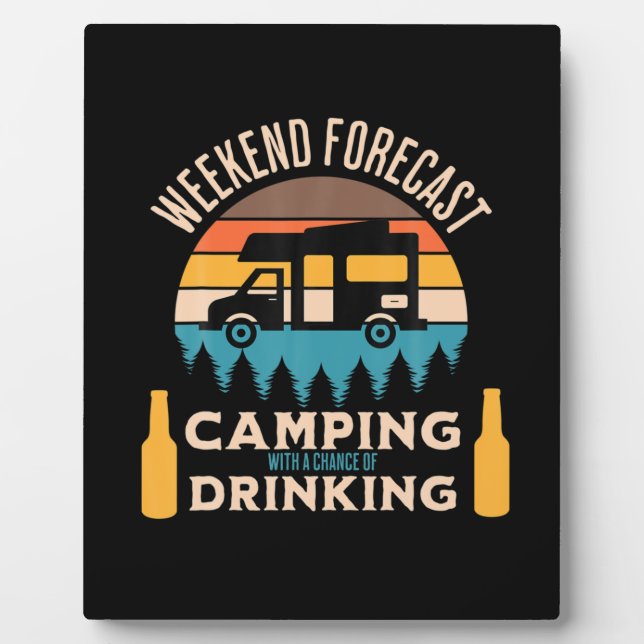 Bier Camping mit Bier zum Geburtstag Fotoplatte (Vorderseite)
