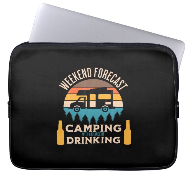 Bier Camping mit Bier zum Geburtstag Laptopschutzhülle (Vorderseite)
