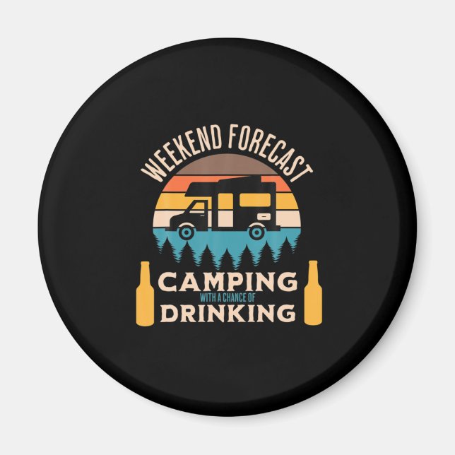 Bier Camping mit Bier zum Geburtstag Magnet (Vorne)