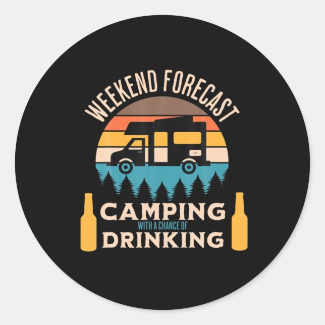 Bier Camping mit Bier zum Geburtstag Runder Aufkleber (Vorderseite)