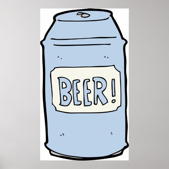 Bier Can Illustration Retro Bierdesign Poster (Vorne)