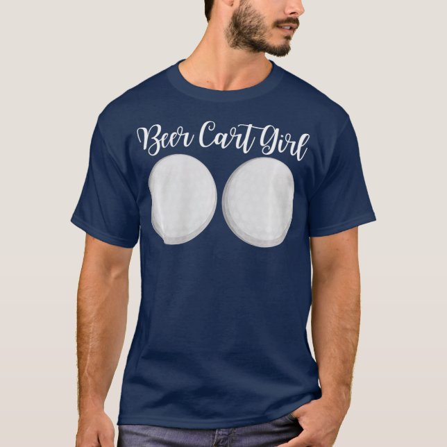 Bier Cart Girl Drink Cart Server Getränkekarte T-Shirt (Vorderseite)