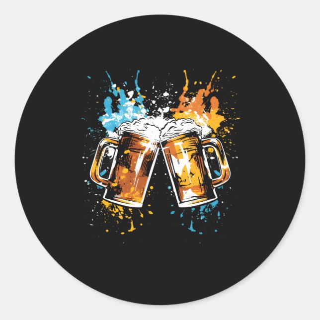 Bier Cheers Alkohol trinken Py Graffiti Runder Aufkleber (Vorderseite)