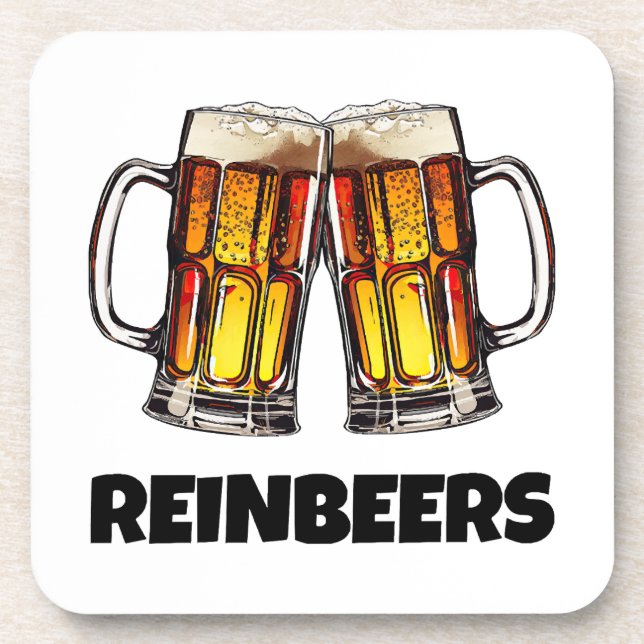 Bier Christmas Reinbeers Getränkeuntersetzer (Vorderseite)