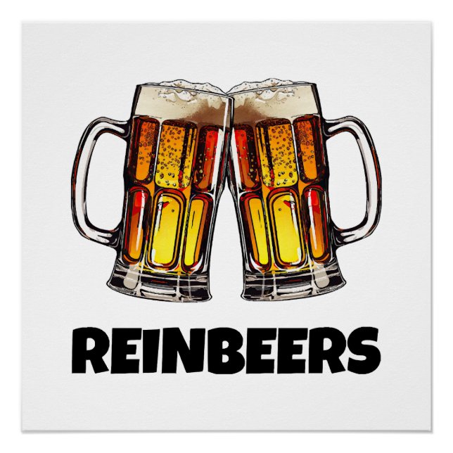 Bier Christmas Reinbeers Poster (Vorderseite)