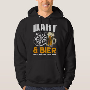 Bier Coole Dartspielerin Dart und Biermännchen Hoodie