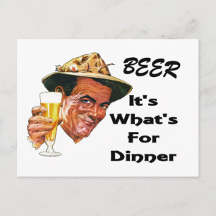 Bier - Das ist was zum Abendessen! Postkarte