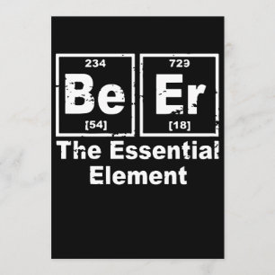 Bier Das Wesentliche Element Chemie Pub BBQ-Party Einladung