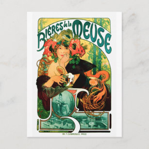 Bier der Maas Alphonse Mucha Kunst und Kultur Postkarte